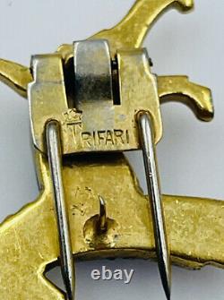 Trifari Alfred Philippe Vintage Gold Plated Scottie Dog Rhinestone Small Pin