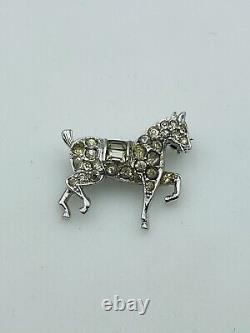 Trifari Alfred Philippe Vintage Horse Rhinestone Small Mini Pin