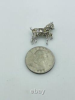 Trifari Alfred Philippe Vintage Horse Rhinestone Small Mini Pin