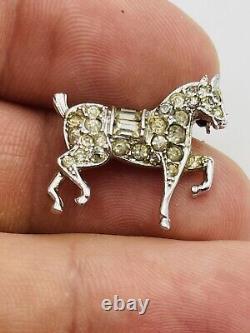 Trifari Alfred Philippe Vintage Horse Rhinestone Small Mini Pin