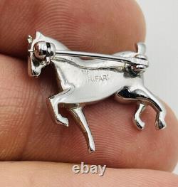 Trifari Alfred Philippe Vintage Horse Rhinestone Small Mini Pin
