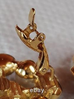 Trifari Alfred Philippe Vintage Jewels of India Moghul Clip On Earrings