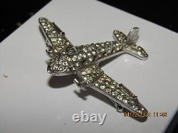 Trifari'Alfred Philippe' WW2 US Patriotic Airplane with Windows Figural Brooch