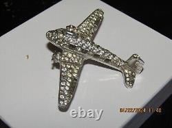 Trifari'Alfred Philippe' WW2 US Patriotic Airplane with Windows Figural Brooch