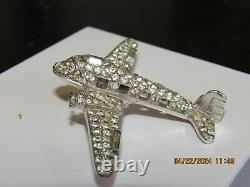 Trifari'Alfred Philippe' WW2 US Patriotic Airplane with Windows Figural Brooch