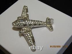 Trifari'Alfred Philippe' WW2 US Patriotic Airplane with Windows Figural Brooch