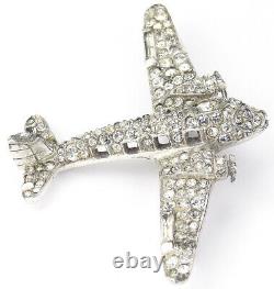 Trifari'Alfred Philippe' WW2 US Patriotic Pave Airplane with Windows Pin