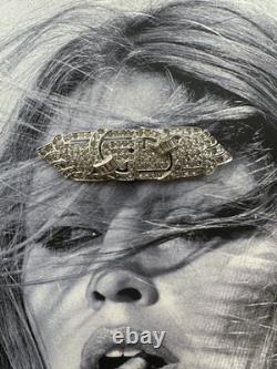 Trifari Alfred Philippe silver tone rhodium plated rhinestone duette brooch