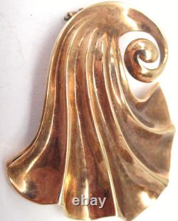 Trifari Alfred Phillipe Deco Full Crown Mark DES Plated Pin