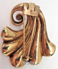Trifari Alfred Phillipe Deco Full Crown Mark DES Plated Pin