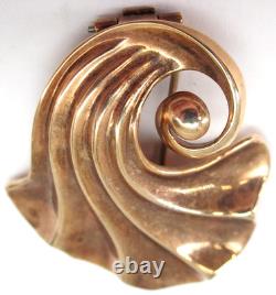 Trifari Alfred Phillipe Deco Full Crown Mark DES Plated Pin