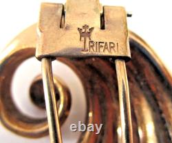 Trifari Alfred Phillipe Deco Full Crown Mark DES Plated Pin