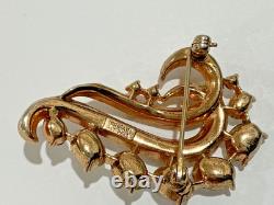 Trifari Alred Philippe gilded swirl rhinestones brooch