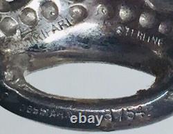Trifari Antique Alfred Philippe Sterling Silver Rhinestone Crown Pin