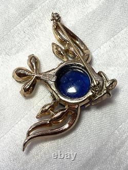 Trifari Blue Fish Brooch, Jelly Belly Des169172 Alfred Philippe 1952