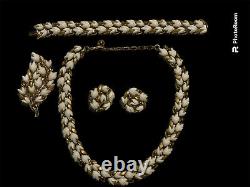 Trifari Brooch Necklace Bracelet Earrings Set Flower Lily Tulip Alfred Philippe