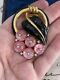Trifari Brooch grapes pink Moon Beads Enamel Antique 1938 Des 110291 A Philippe