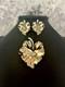 Trifari Bug on a Leaf Set Gold Trifanium Alfred Philippe Crystal PAT PEND