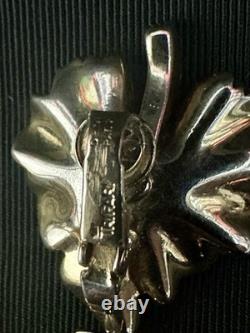 Trifari Bug on a Leaf Set Gold Trifanium Alfred Philippe Crystal PAT PEND