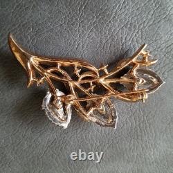 Trifari Clear Baguette and Purple Marquise Flower Alfred Philippe Brooch