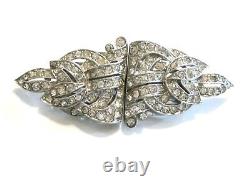 Trifari Clip Mates Double Dress Clip Pair Set On Brooch Bar Alfred Philippe 1936