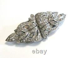 Trifari Clip Mates Double Dress Clip Pair Set On Brooch Bar Alfred Philippe 1936