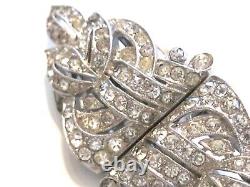 Trifari Clip Mates Double Dress Clip Pair Set On Brooch Bar Alfred Philippe 1936