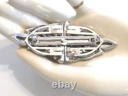 Trifari Clip Mates Double Dress Clip Pair Set On Brooch Bar Alfred Philippe 1936