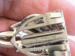 Trifari Clip Mates Double Dress Clip Pair Set On Brooch Bar Alfred Philippe 1936
