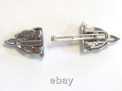 Trifari Clip Mates Double Dress Clip Pair Set On Brooch Bar Alfred Philippe 1936