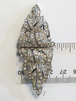 Trifari Clip Mates Double Dress Clip Pair Set On Brooch Bar Alfred Philippe 1936