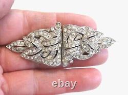 Trifari Clip Mates Double Dress Clip Pair Set On Brooch Bar Alfred Philippe 1936