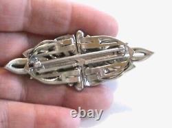 Trifari Clip Mates Double Dress Clip Pair Set On Brooch Bar Alfred Philippe 1936