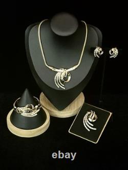Trifari Comet 1953 Set Crystal Spangled Gold Alfred Philippe PAT PEND Box