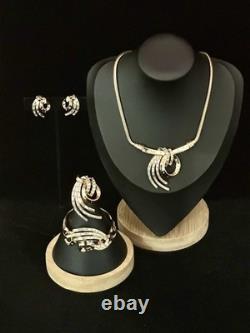 Trifari Comet 1953 Set Crystal Spangled Gold Alfred Philippe PAT PEND Box