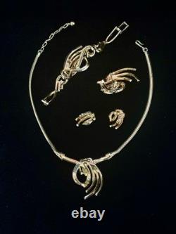 Trifari Comet 1953 Set Crystal Spangled Gold Alfred Philippe PAT PEND Box
