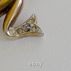 Trifari Crown Alfred Philippe Frog Brooch Pin Pearl Belly Rhinestones 1940's Vtg