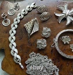 Trifari Crown Trifari Silvertone Jewelry Lot Including Alfred Philippe Vintage