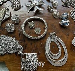 Trifari Crown Trifari Silvertone Jewelry Lot Including Alfred Philippe Vintage
