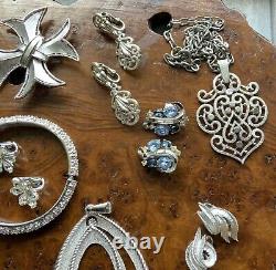 Trifari Crown Trifari Silvertone Jewelry Lot Including Alfred Philippe Vintage