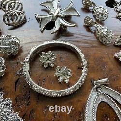 Trifari Crown Trifari Silvertone Jewelry Lot Including Alfred Philippe Vintage