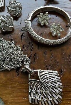 Trifari Crown Trifari Silvertone Jewelry Lot Including Alfred Philippe Vintage