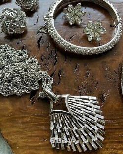 Trifari Crown Trifari Silvertone Jewelry Lot Including Alfred Philippe Vintage