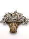 Trifari Diamante Flower Basket Brooch Alfred Philippe Pat Pend 1950's