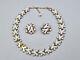 Trifari Faux Coral Necklace Earrings Set Alfred Philippe Des Pat Pend Milk Glass