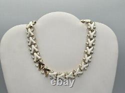 Trifari Faux Coral Necklace Earrings Set Alfred Philippe Des Pat Pend Milk Glass