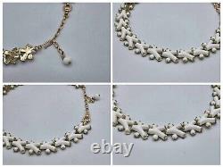 Trifari Faux Coral Necklace Earrings Set Alfred Philippe Des Pat Pend Milk Glass