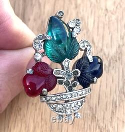 Trifari Fruit Salad Alfred Philippe Tutti Frutti Basket Brooch Dress Fur Clip