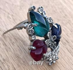 Trifari Fruit Salad Alfred Philippe Tutti Frutti Basket Brooch Dress Fur Clip