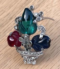 Trifari Fruit Salad Alfred Philippe Tutti Frutti Basket Brooch Dress Fur Clip